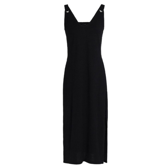 NWT WALTER BAKER BROOKLYN SLEEVELESS RIBBED MIDI DRESS IN BLACK SIZE MEDIUM - Picture 4 of 16